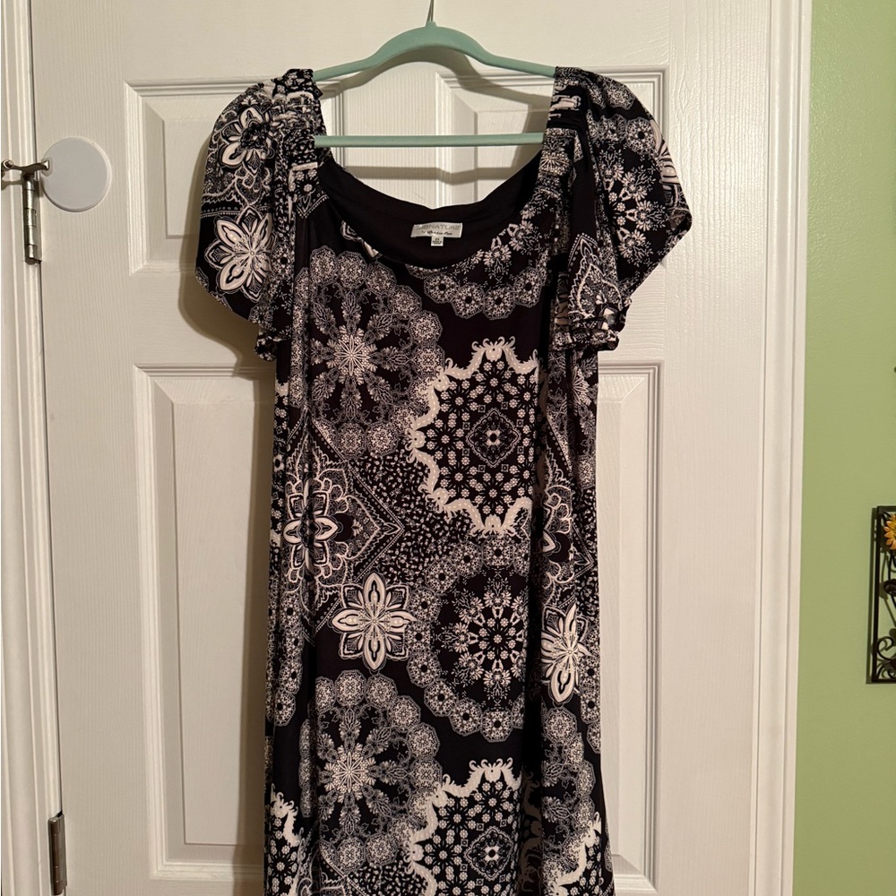 Black and White Patterned Dress